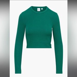 Aritzia Wafflex Crew Longsleeve Biome Green XS